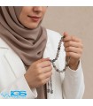 تسبیح سنگ کوارتز فانتوم ۳۳ دانه – انرژی پاکسازی و تحول معنوی