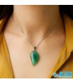گردنبند آونتورین سبز اصل طرح برگ | سنگ شانس و انرژی مثبت