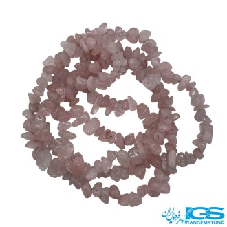 گردنبند رزکوارتز راف چیپسی اصل | انرژی‌بخش و آرامش‌دهنده با زیبایی طبیعی