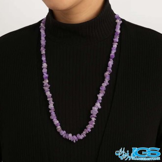 گردنبند سنگ آمیتیست راف – نماد آرامش و محافظت