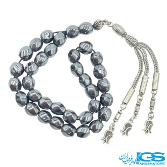 تسبیح سنگ هماتیت (حدید) اصل ۳۳ دانه‌ای – ضد انرژی منفی و افزایش تمرکز