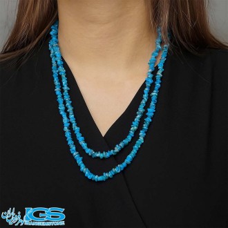 گردنبند آپاتیت آبی چیپسی – سنگ آرامش و شهود