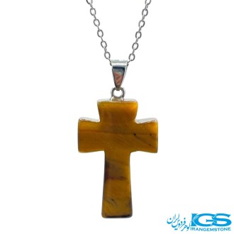 گردنبند سنگ چشم ببر طرح فرشته (بدون زنجیر) – نماد قدرت و تمرکز