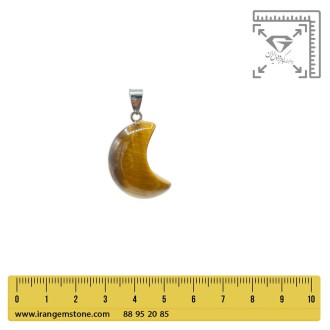 گردنبند سنگ چشم ببر طرح ماه (بدون زنجیر)