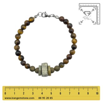 دستبند سنگ چشم ببر وسنگ پیریت