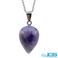 گردنبند سنگ آمیتیست طرح اشک– نماد آرامش و محافظت