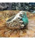 انگشتر نقره رکاب دست ساز کارکرده فیروزه نیشابور TURQUOISE