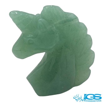 سنگ آونتورین یونیکورن تک شاخ سبز دکوری کلکسیونی