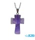 گردنبند سنگ آمیتیست طرح صلیب – نماد آرامش و محافظت