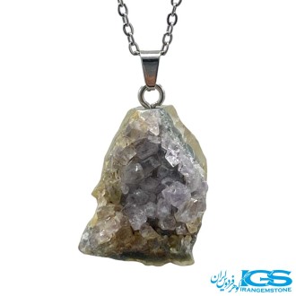 گردنبند سنگ آمیتیست ژئود اصل – نماد آرامش و محافظت