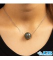 گردنبند کوارتز دودی اصل با زنجیر استیل | آرامش و محافظت انرژی