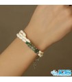 دستبند عقیق خزه ای و صدف جواهر طبیعت برای سلامتی و زیبایی