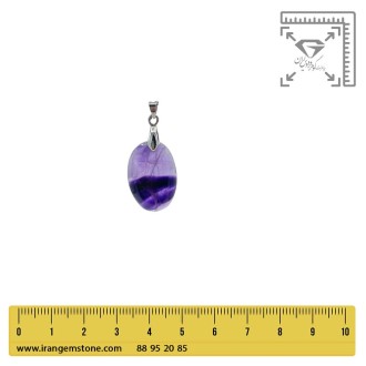 گردنبند سنگ آمیتیست طرح اشک – نماد آرامش و محافظت