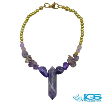 دستبند آمیتیست جواهری مدل پاپییون