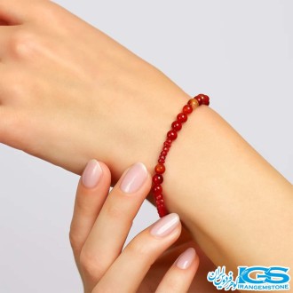 دستبند یاقوت سرخ جواهری و عقیق کارنلین