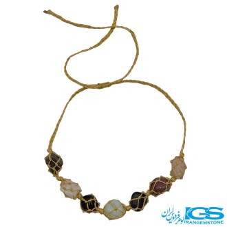 گردنبند هفت چاکرا مکرومه بافی