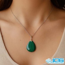 گردنبند سنگ مالاکیت اصل (بدون زنجیر) آرامشبخش