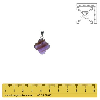 گردنبند سنگ آمیتیست طرح شبدر بدون زنجیر