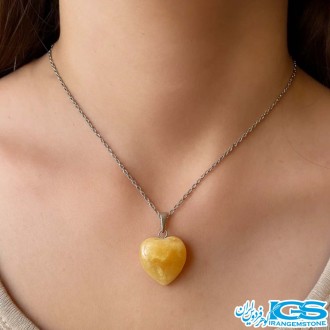 گردنبند سیترین قلبی بدون زنجیر