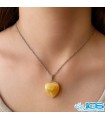 گردنبند سیترین قلبی بدون زنجیر