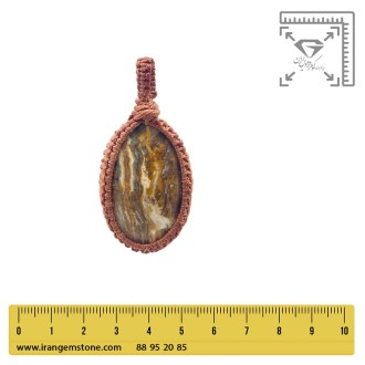 گردنبند سنگ چشم ببر مکرومه بافی