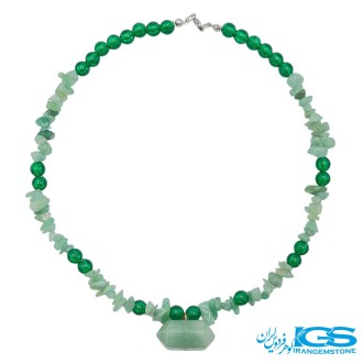 گردنبند آونتورین سبز اصل طرح منشور پرانیک | سنگ شانس و انرژی مثبت