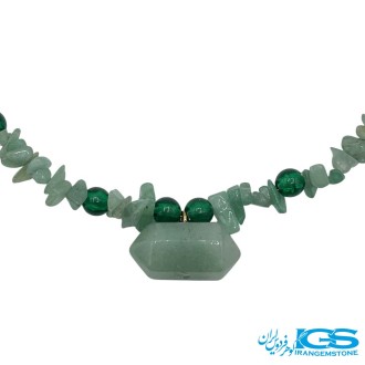 گردنبند آونتورین سبز اصل طرح منشور پرانیک | سنگ شانس و انرژی مثبت