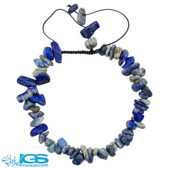 دستبند چیپسی خورده راف لاجورد اصل سنگ آبی طبیعی