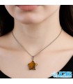 گردنبند سنگ چشم ببر طرح ستاره (بدون زنجیر)