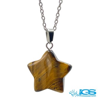 گردنبند سنگ چشم ببر طرح ستاره (بدون زنجیر)