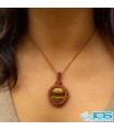 گردنبند سنگ چشم ببر مکرومه بافی