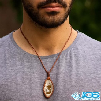 گردنبند عقیق سفید بافت مکرومه