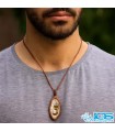 گردنبند عقیق سفید بافت مکرومه