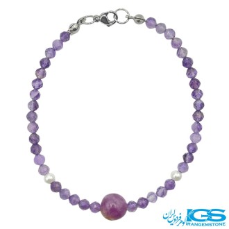 دستبند آمیتیست تراش جواهری