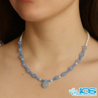 گردنبند آکوامارینو عقیقی آبی