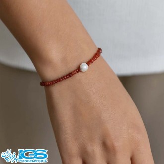 دستبند یاقوت سرخ جواهری و مروارید طبیعی