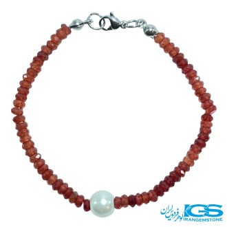 دستبند یاقوت سرخ جواهری و مروارید طبیعی