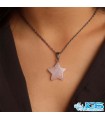 گردنبند رزکوارتز ستاره با زنجیر استیل