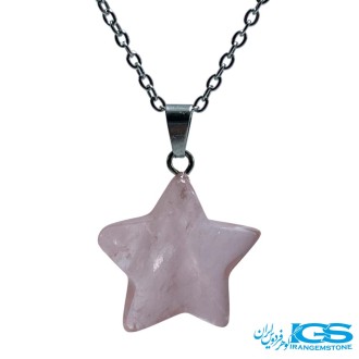 گردنبند رزکوارتز  ستاره بدون زنجیر