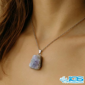 گردنبند سنگ آمیتیست ژئود اصل – نماد آرامش و محافظت
