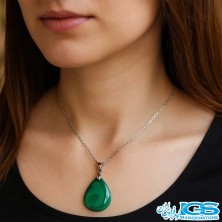 گردنبند سنگ مالاکیت اصل (بدون زنجیر) آرامشبخش