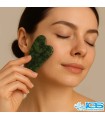 ماساژ صورت گواشا سنگ طبیعی یشم سبز