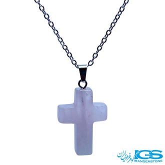 گردنبند رزکوارتز  طرح صلیب بدون زنجیر
