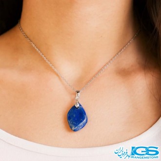 گردنبند لاجورد اصل بدون رنجیر | سنگی آرامش‌بخش
