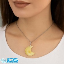 گردنبند سیترین طرح  ماه بدون زنجیر