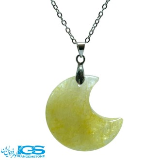 گردنبند سیترین طرح  ماه بدون زنجیر