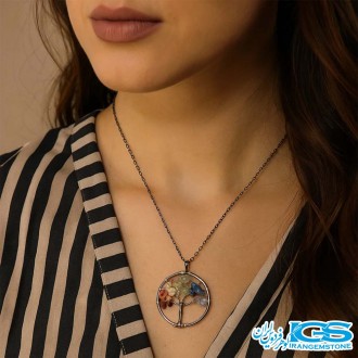 گردنبند درخت زندگی هفت چاکرا بدون زنجیر