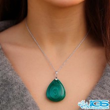 گردنبند سنگ مالاکیت اصل (بدون زنجیر) آرامشبخش