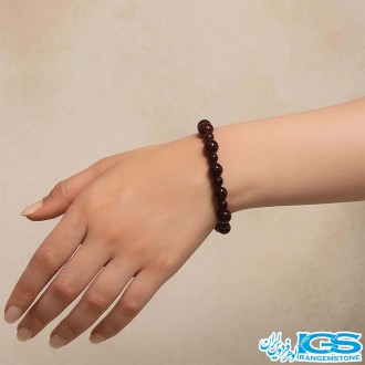 دستبند گارنت لعل سرخ راف مکرومه بافی