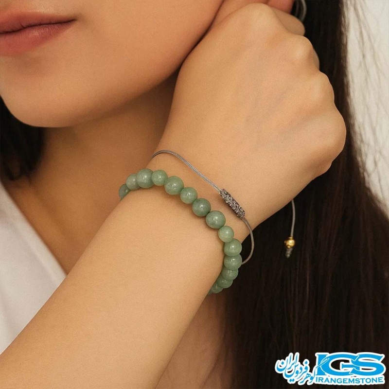 دستبند آونتورین مکرومه بافی